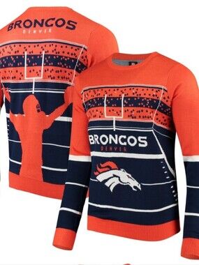 Denver Broncos LED Light Up Ugly Christmas Sweater 2XL NFL Team Apparel Football